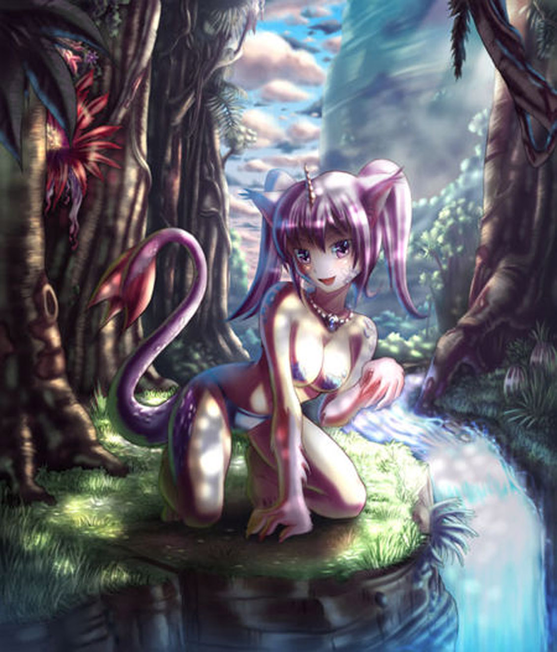A Demi-Chimera sitting by a river