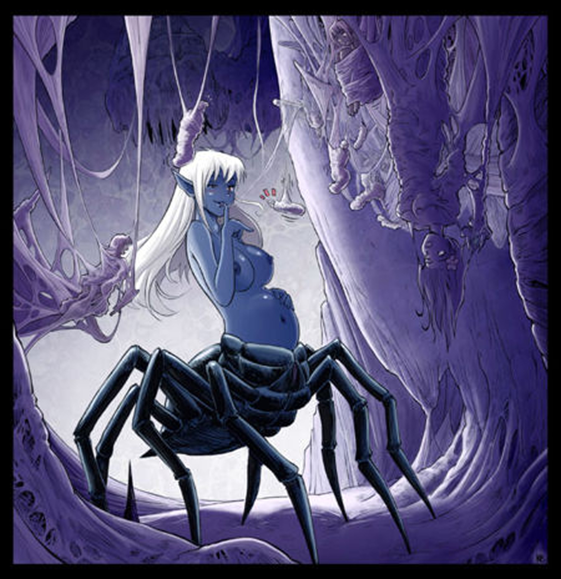 A Dridder in a nest in a cave